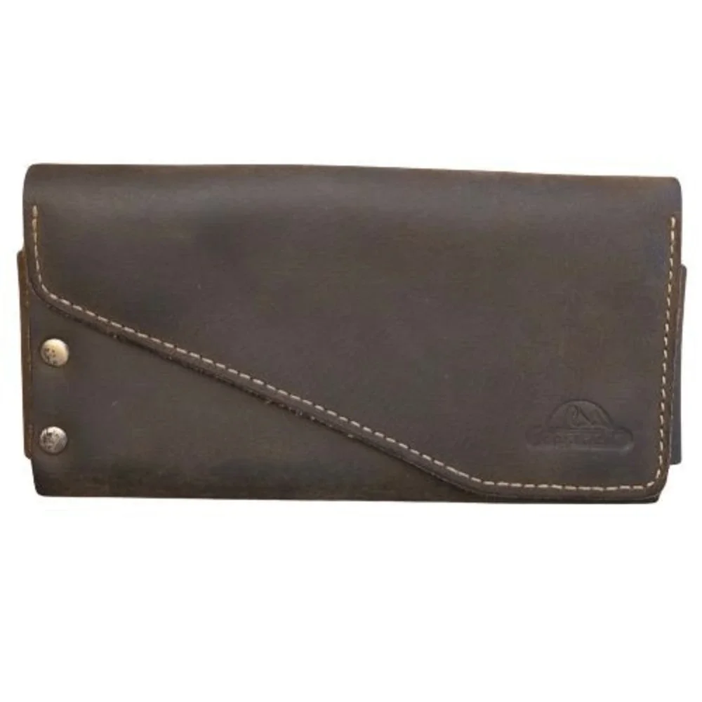 Topstache Leather Phone Holster Belt Pouch Card Holder Dark Brown Rugged EDC